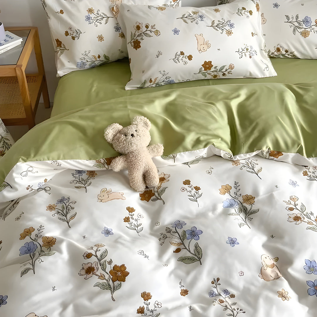 Zestaw pościeli CherryBliss – Elegancki zestaw pościeli z ochraniaczem na materac