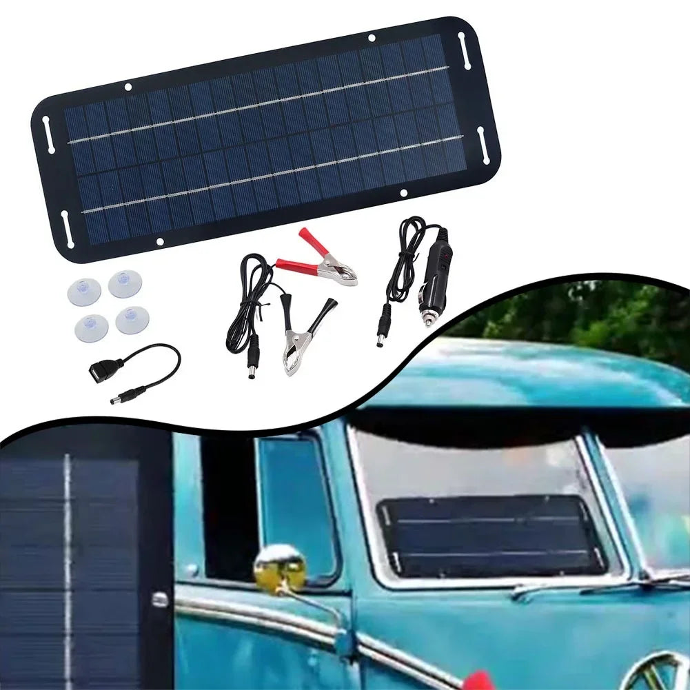 Carvallo ProCharge Solarbatteriladdare 60W | Do samochodu, łodzi i kampera | Bezobsługowy i odporny na warunki atmosferyczne | Czarna panel słoneczny