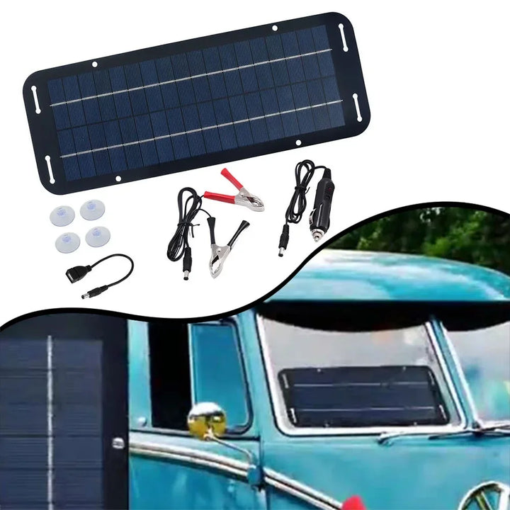 Carvallo ProCharge Solarbatteriladdare 60W | Do samochodu, łodzi i kampera | Bezobsługowy i odporny na warunki atmosferyczne | Czarna panel słoneczny