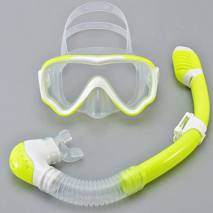 Carvallo Barn Tauchmask med snorkel | Antyfogowy i szczelny | Szkło hartowane i silikon | Dla chłopców i dziewcząt w wieku 7–15 lat