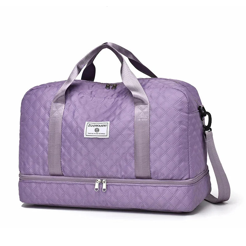 Carvallo TravelFlex Lekka walizka z diamentowym wzorem | Duża torba sportowa i weekendowa z przegrodą na buty i mokrą przegrodą | Zatwierdzona jako bagaż podręczny i składana