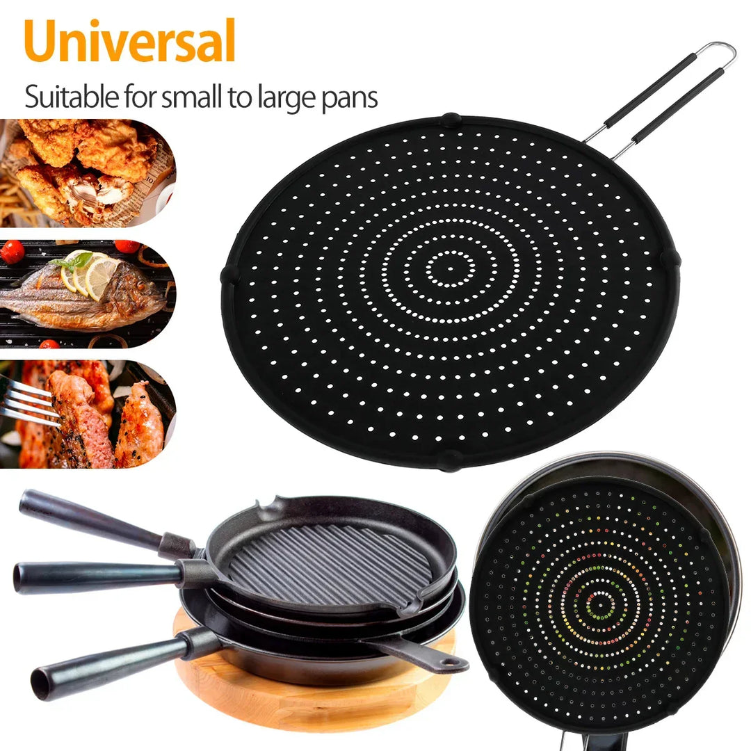 Carvallo CookSafe FlexGuard | Silikon i stal nierdzewna | Składana osłona na patelnię i garnek | 50×32 cm | Odporny na ciepło i bezpieczny w zmywarce