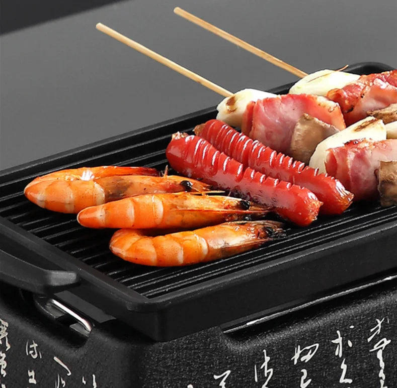 Carvallo Bärbar Kolgrill | Koreański Grill Stół do Użytku Zewnętrznego i Wewnętrznego | Wielokrotnego Użytku i Kompaktowy | Idealny do BBQ i Kempingu