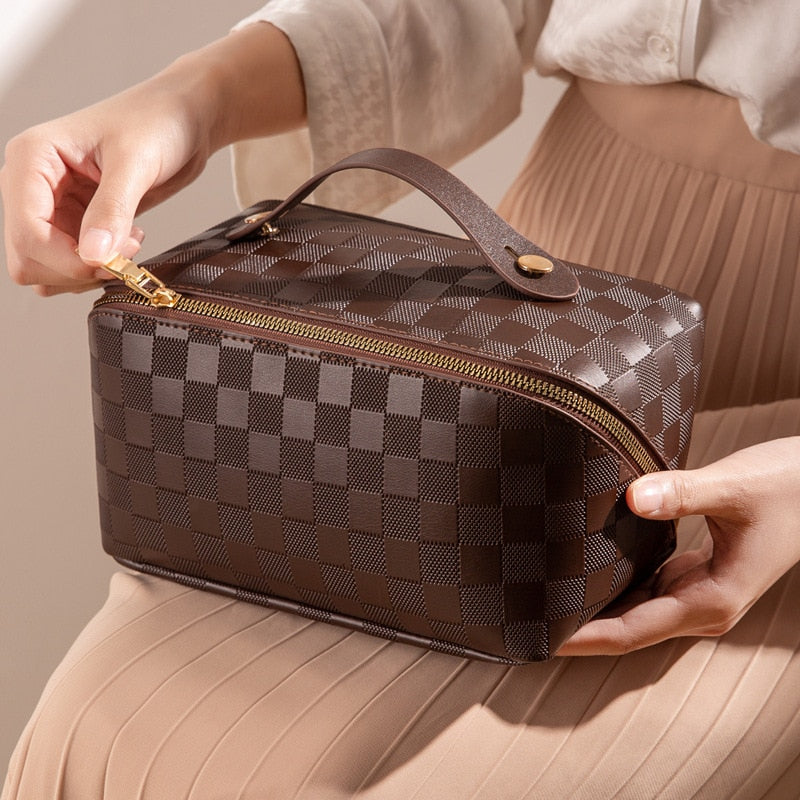 Torba kosmetyczna Carvallo Luxury do podróży i użytku domowego | Z przegródkami i skórą PU | Wodoodporna i uniwersalna