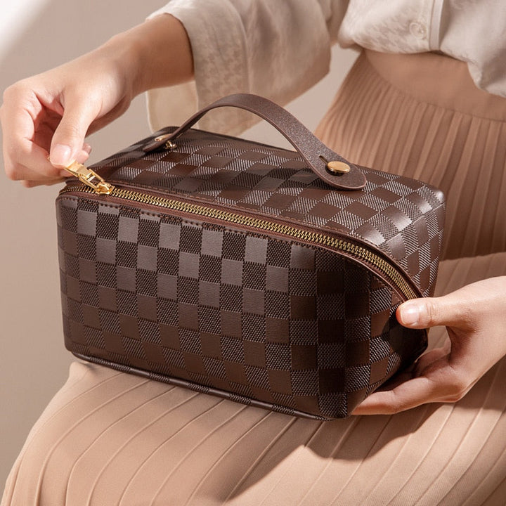 Torba kosmetyczna Carvallo Luxury do podróży i użytku domowego | Z przegródkami i skórą PU | Wodoodporna i uniwersalna