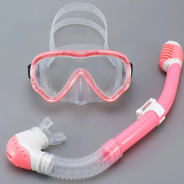 Carvallo Barn Tauchmask med snorkel | Antyfogowy i szczelny | Szkło hartowane i silikon | Dla chłopców i dziewcząt w wieku 7–15 lat