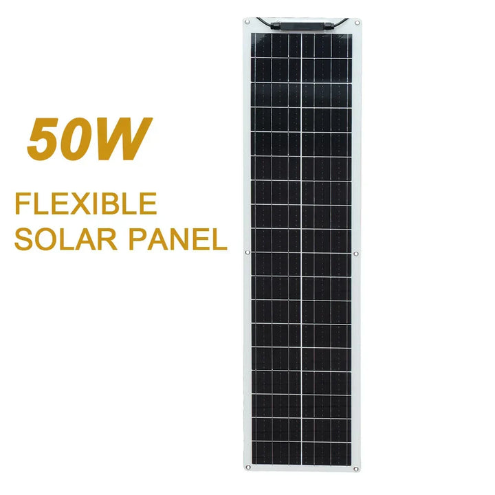 Zestaw paneli słonecznych Carvallo Pro Flexibles 50W | Ultralehký i elastyczny | 12V/24V | Do samochodu, łodzi, kampera i kempingu