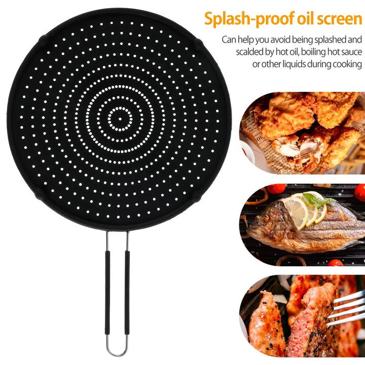 Carvallo CookSafe FlexGuard | Silikon i stal nierdzewna | Składana osłona na patelnię i garnek | 50×32 cm | Odporny na ciepło i bezpieczny w zmywarce