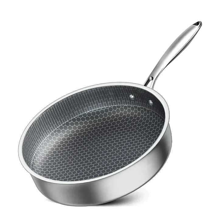 Patelnia Honeycomb Non Stick z Nierdzewnej Stali – Patelnia 3-warstwowa do Indukcji i Wszystkich Płytek