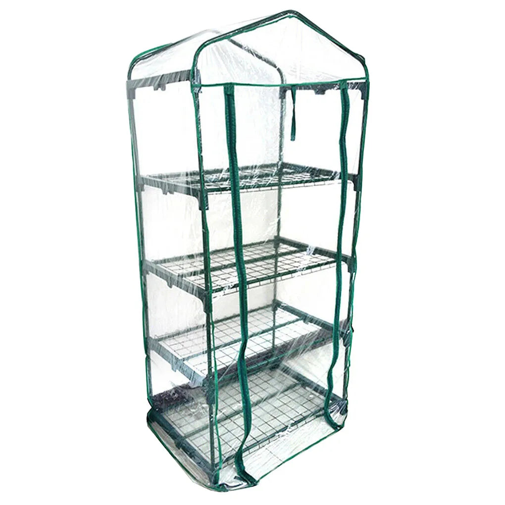 Carvallo Mini Przezroczysta folia PVC do szklarni | Wodoodporna i odporna na UV | Na 2–5 pięter | Z drzwiami na zamek błyskawiczny