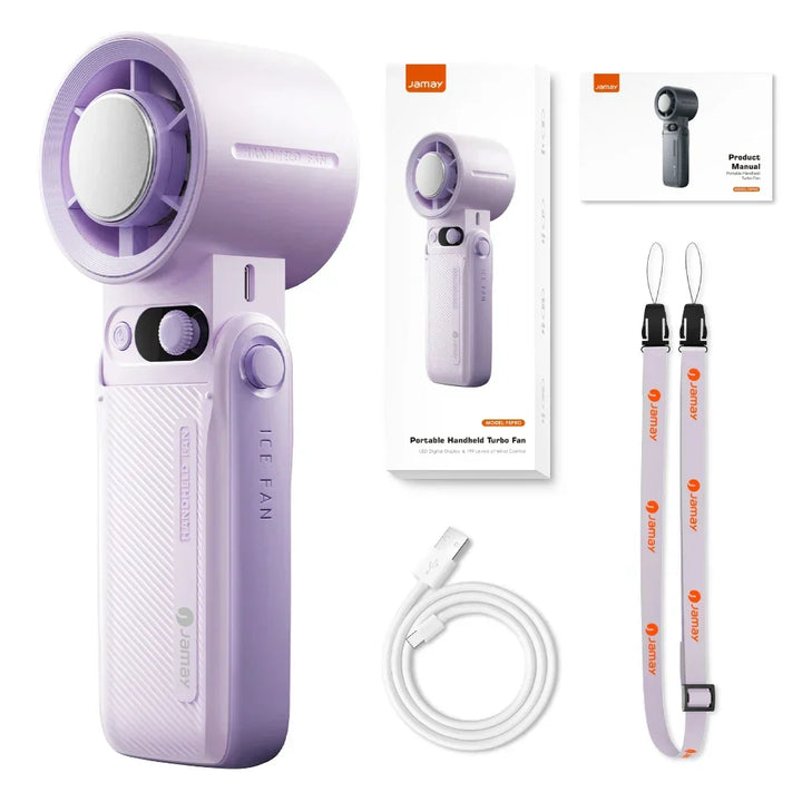 Carvallo 3-w-1 Przenośny Wentylator F5PRO | Wiszący, Biurkowy i Ręczny | Bateria 38000 mAh | Wyświetlacz LED i Natychmiastowe Chłodzenie