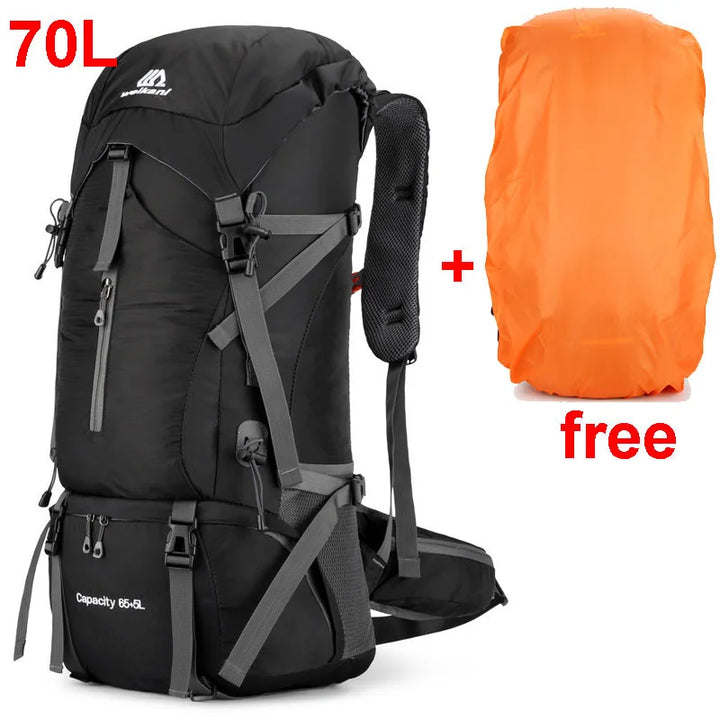 Carvallo 70L Plecak Trekkingowy | Wodoodporny Plecak Kempingowy z Osłoną Przeciwdeszczową | Duży Plecak na Zewnątrz do Wędrówek, Wspinaczki Górskiej i Podróży