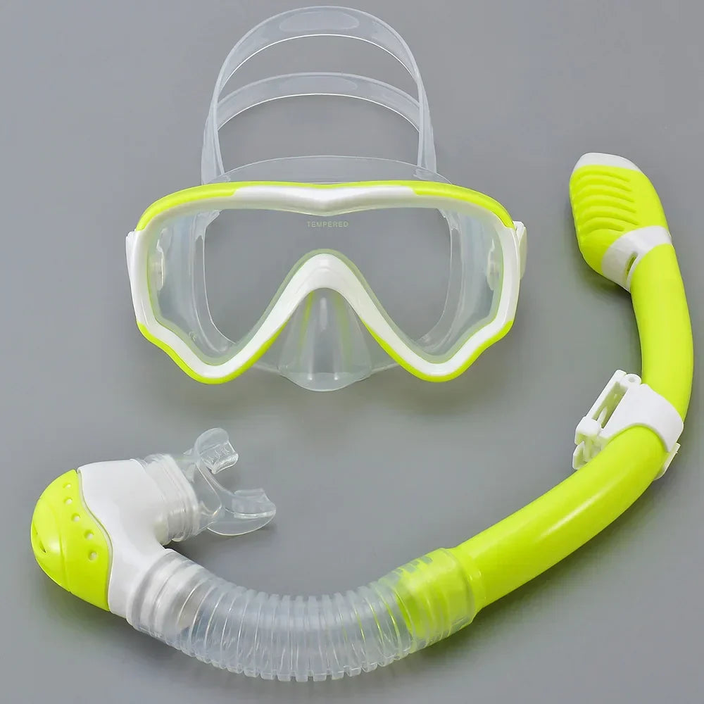 Carvallo Barn Tauchmask med snorkel | Antyfogowy i szczelny | Szkło hartowane i silikon | Dla chłopców i dziewcząt w wieku 7–15 lat