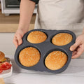 Forma do pieczenia hamburgerów Carvallo z silikonu | Nieprzywierająca i wolna od BPA | 4/6 form do bułek hamburgerowych i bułek | Odporna na ciepło i elastyczna