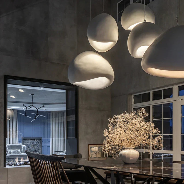 Nowoczesna nordycka lampa wisząca Wabi-Sabi LED – Regulowana lampa wisząca do jadalni i salonu