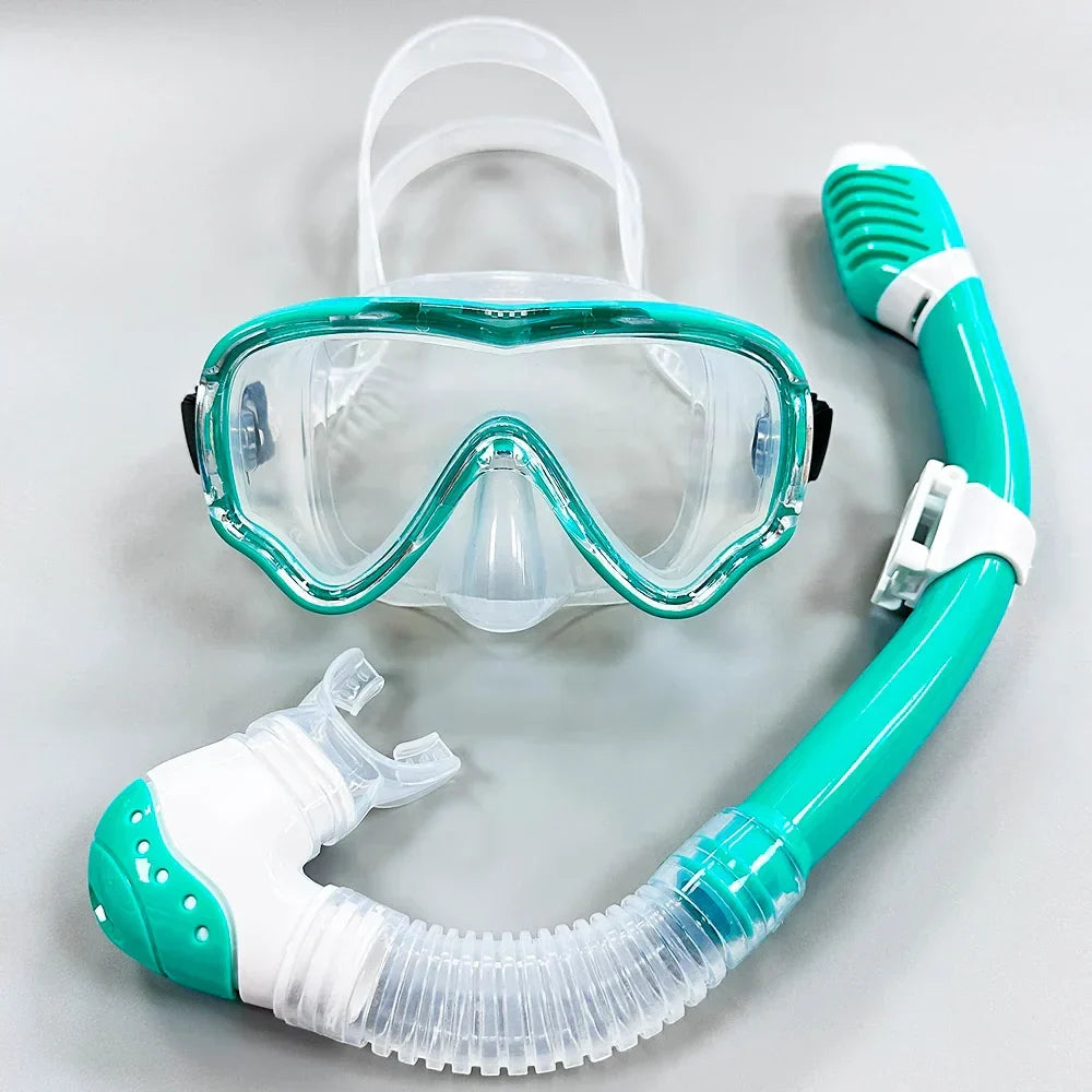 Carvallo Barn Tauchmask med snorkel | Antyfogowy i szczelny | Szkło hartowane i silikon | Dla chłopców i dziewcząt w wieku 7–15 lat
