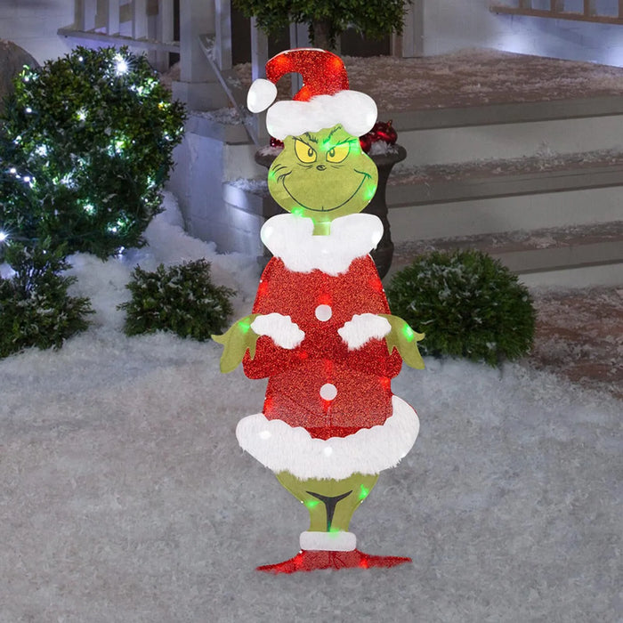 Grinch Dekoracja Świąteczna - Wesołe Oświetlenie Ogrodowe na Święta