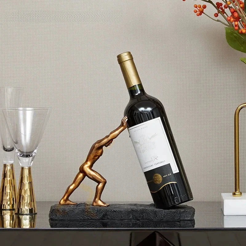 Carvallo – Rzeźbiarski Stojak na Wino dla Eleganckiego Wnętrza