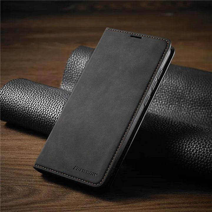 Skórzane Etui na iPhone z Portfelem i Miejscem na Karty