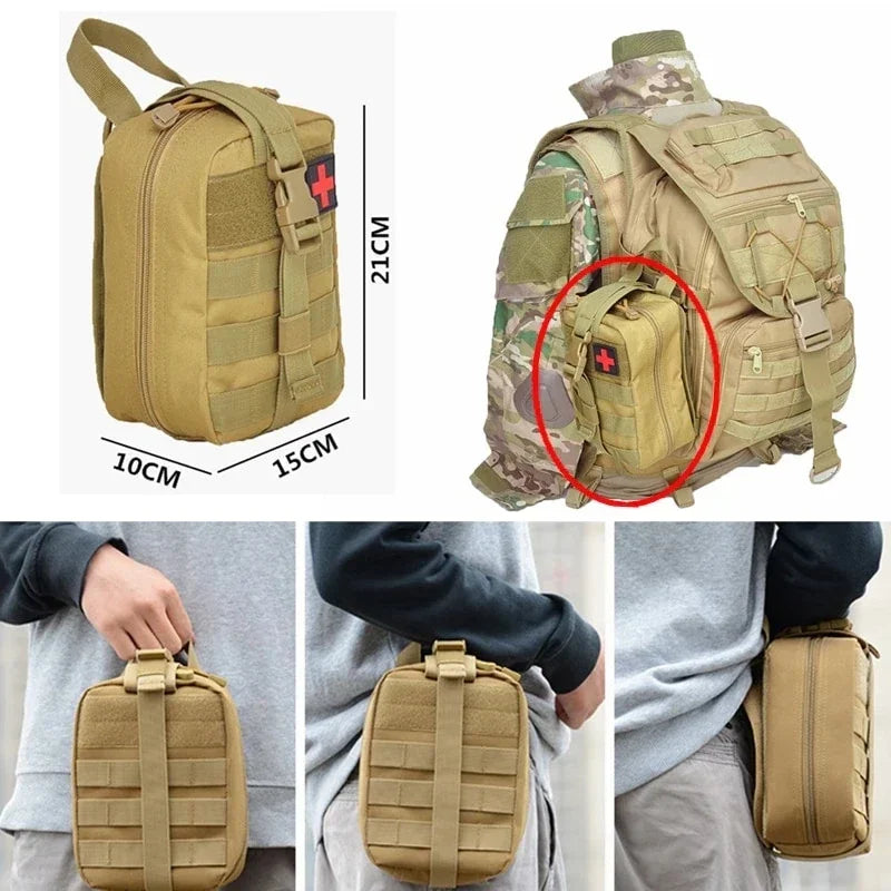 Carvallo Gear Takticzna Torba Pierwszej Pomocy | Przetrwanie na Zewnątrz &amp; Sytuacje Kryzysowe | Kompatybilna z MOLLE | Rozmiar L: 15 × 11 × 21 cm