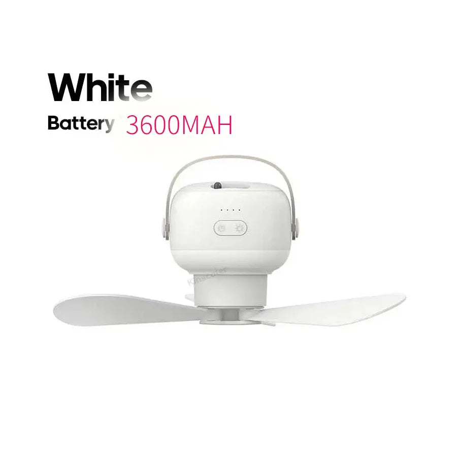 Wentylator sufitowy Carvallo | Bateria 3600/7200 mAh | LED i pilot zdalnego sterowania | Cichy i do zawieszenia