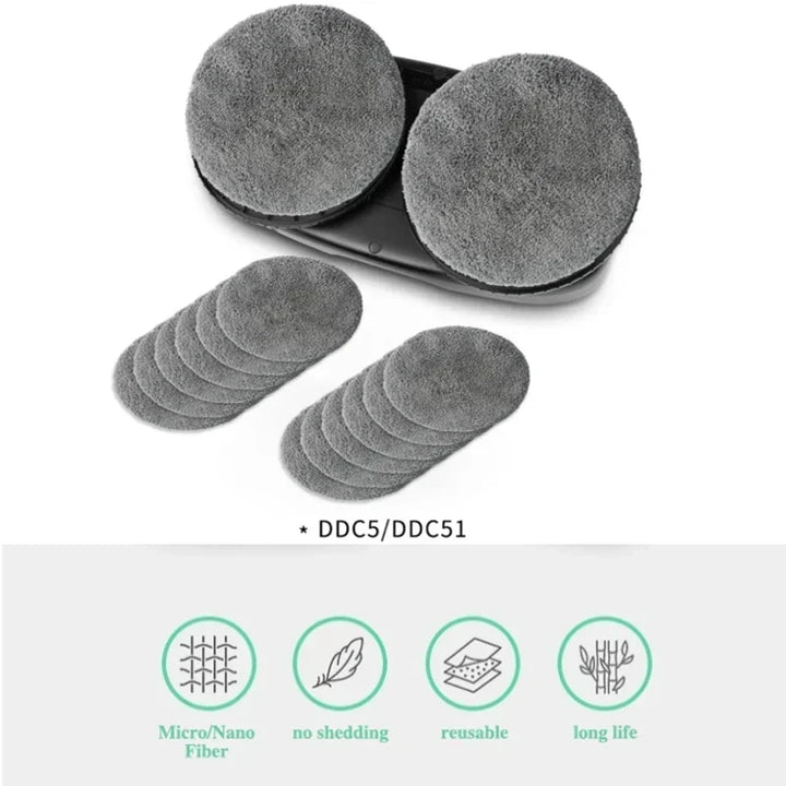 Carvallo-Mop-Pads GlassPurex | Wymienne i wielokrotnego użytku | Kompatybilne z myjkami okien HUTT DDC5/DDC55 | Ściereczki z mikrofibry