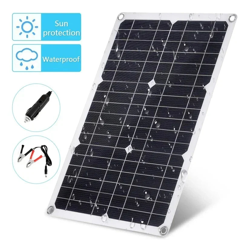Carvallo Panel słoneczny 1200W | Elastyczny panel 12V do ładowania | 2x USB &amp; 100A regulator ładowania | Kemping na świeżym powietrzu