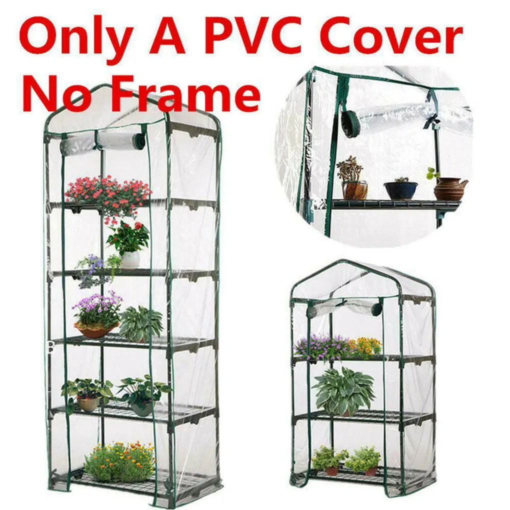 Carvallo Mini Przezroczysta folia PVC do szklarni | Wodoodporna i odporna na UV | Na 2–5 pięter | Z drzwiami na zamek błyskawiczny