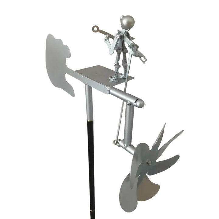 Carvallo Metalowy Wiatrak Gitara | Ręcznie Robiona Rzeźba Wiatru | Rockowa Dekoracja do Ogrodu i Tarasu | 28 × 17 cm
