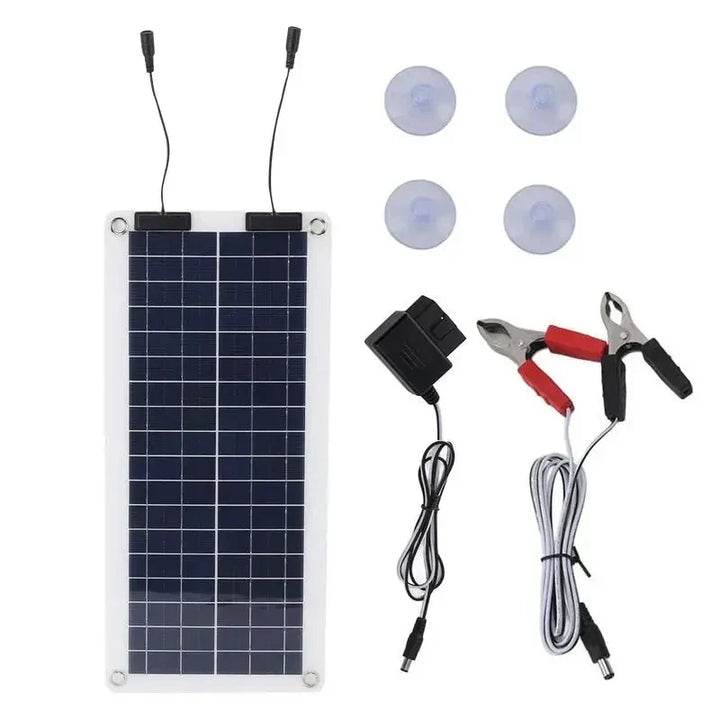 Carvallo Mobilis 100W Ładowarka Solar | Wodoodporna &amp; Przenośna | Podwójne Wyjście 12V–24V | Do Samochodu, Motocykla, Łodzi &amp; Kampera