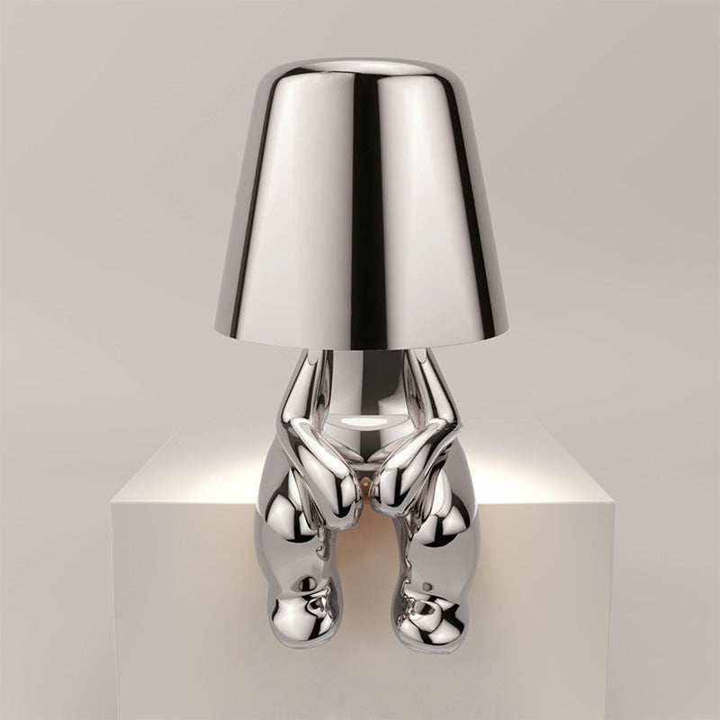 Nowoczesna Złota Metalowa Lampa LED na Stół
