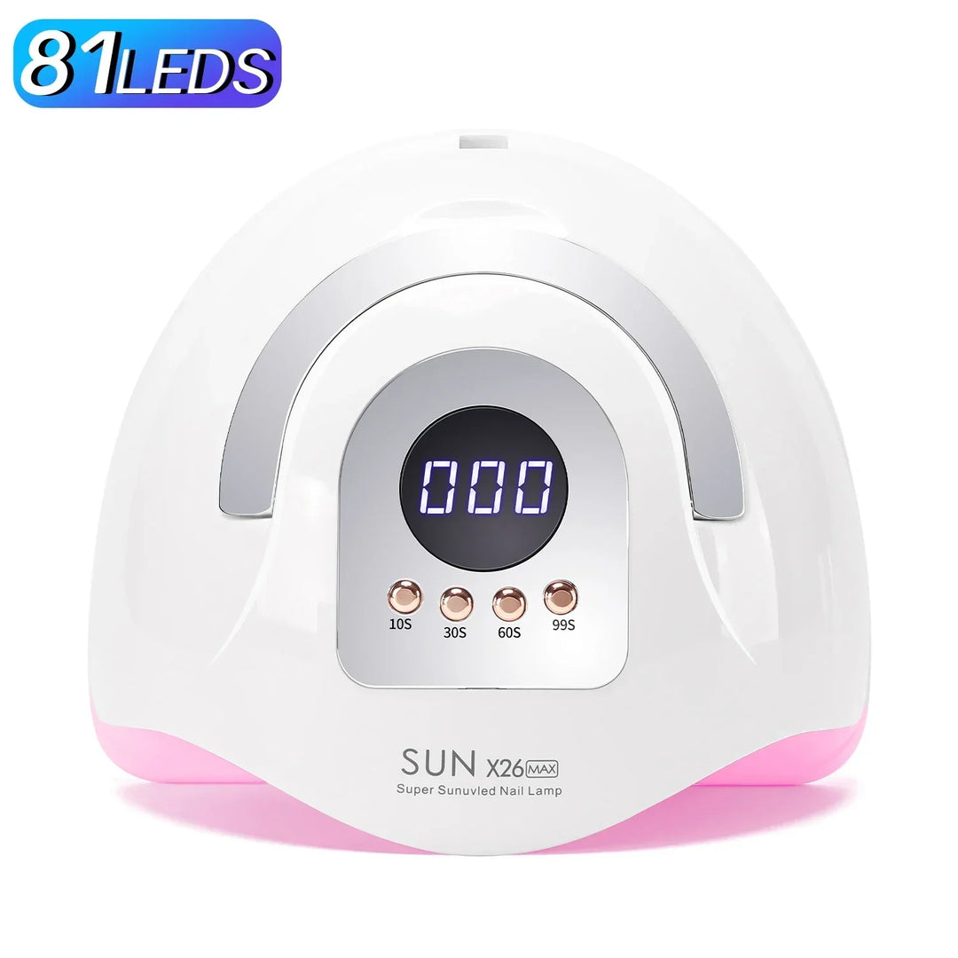 Carvallo-LED Lampa do paznokci NailRadiant Pro 81 | 81 LED-ów | 4 tryby timera | Inteligentny czujnik i technologia bezbólowe | Dla Carvallo i żeli LED