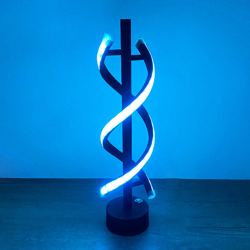 Nordycka podwójna spiralna lampa LED – nowoczesny design z żelaza