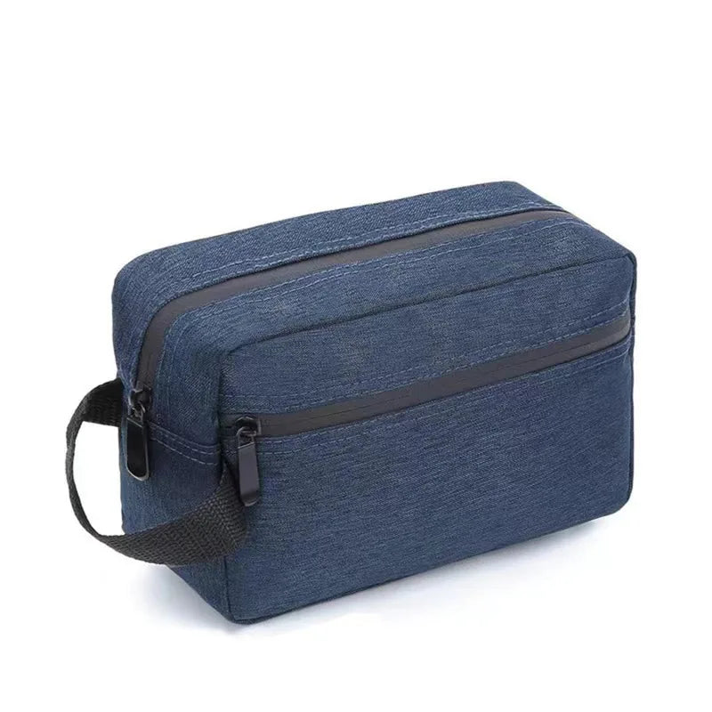 Carvallo Kosmetyczka Unisex | Wodoodporna | Design z płótna z skórzanym uchwytem | Na podróż i na co dzień