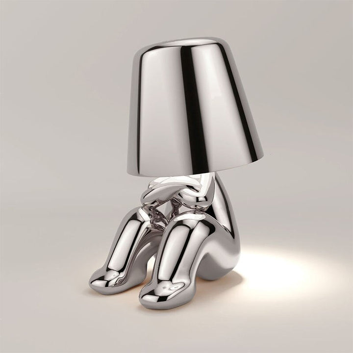 Nowoczesna Złota Metalowa Lampa LED na Stół