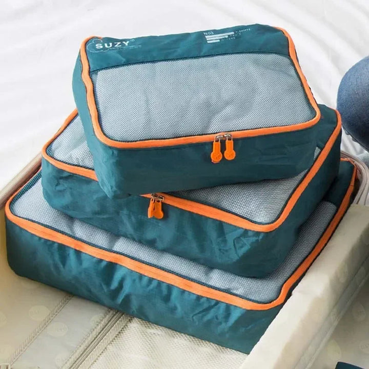 Carvallo Organizator bagażu podróżnego Zestaw 7-częściowy | Walizki na ubrania i buty | Oszczędność miejsca &amp; Wodoodporne