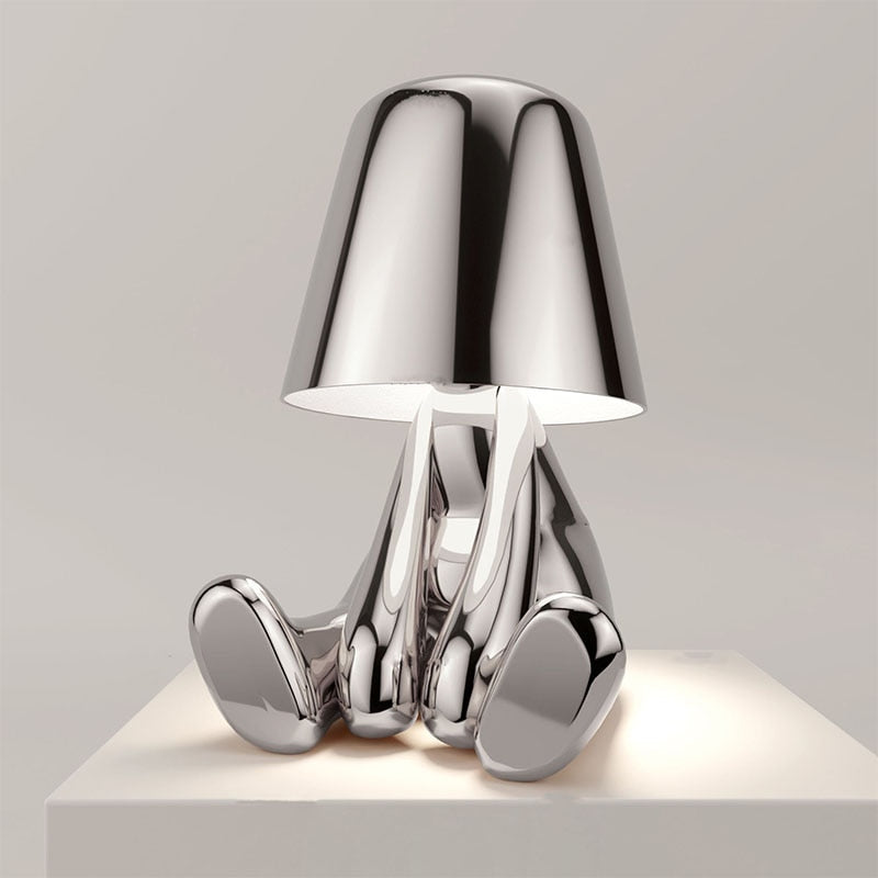 Nowoczesna Złota Metalowa Lampa LED na Stół
