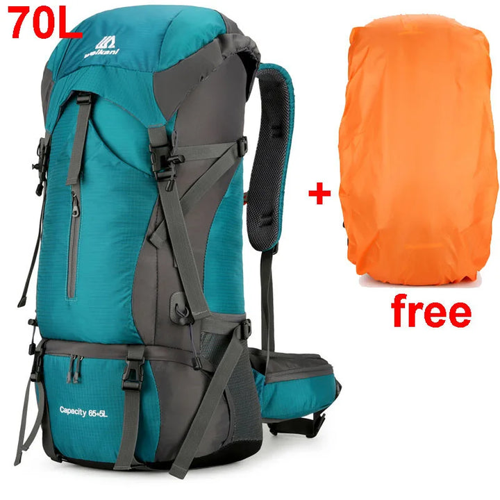 Carvallo 70L Plecak Trekkingowy | Wodoodporny Plecak Kempingowy z Osłoną Przeciwdeszczową | Duży Plecak na Zewnątrz do Wędrówek, Wspinaczki Górskiej i Podróży