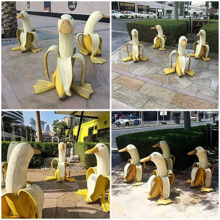Banana Duck Sculpture – zabawny akcent do Twojego ogrodu