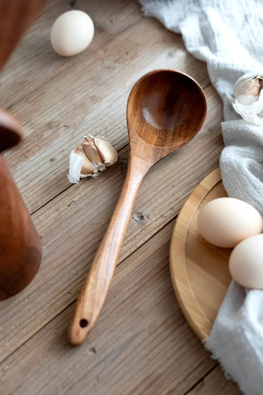 Zestaw kuchenny z naturalnego drewna teakowego