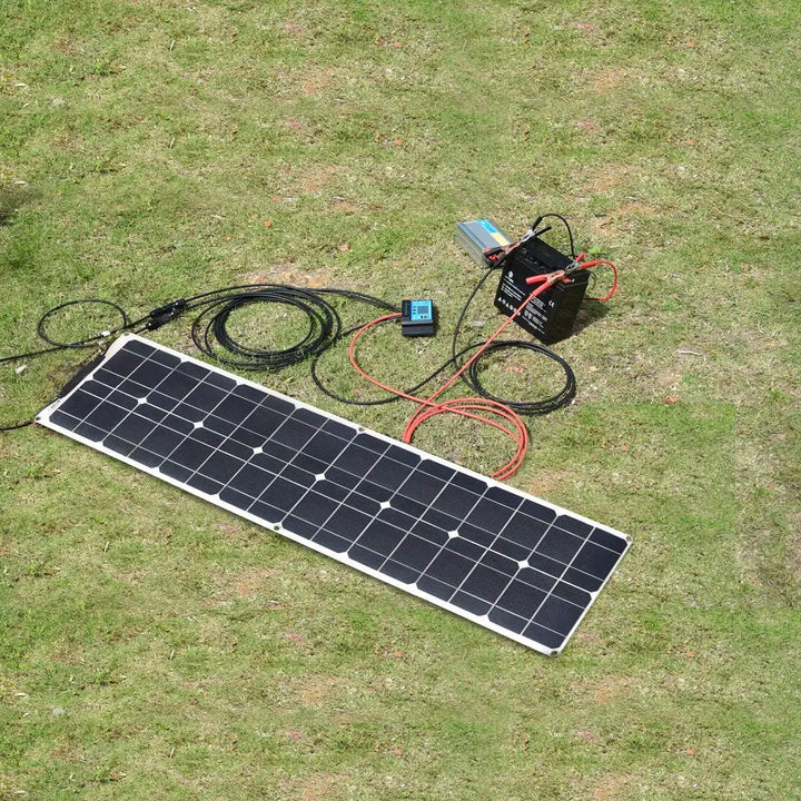Zestaw paneli słonecznych Carvallo Pro Flexibles 50W | Ultralehký i elastyczny | 12V/24V | Do samochodu, łodzi, kampera i kempingu