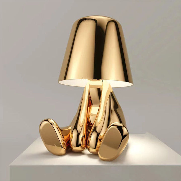 Nowoczesna Złota Metalowa Lampa LED na Stół