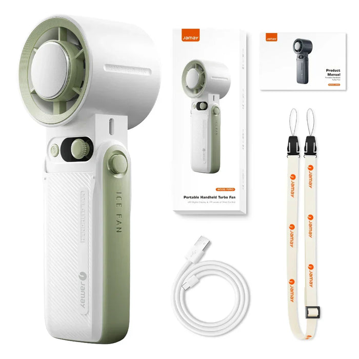 Carvallo 3-w-1 Przenośny Wentylator F5PRO | Wiszący, Biurkowy i Ręczny | Bateria 38000 mAh | Wyświetlacz LED i Natychmiastowe Chłodzenie