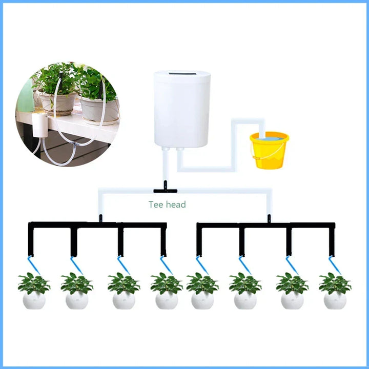 Carvallo AquaSmart Automatyczny system nawadniający z 2/4/8 głowicami kroplującymi | Ładowalny i oszczędzający czas | Do roślin wewnętrznych i na balkon