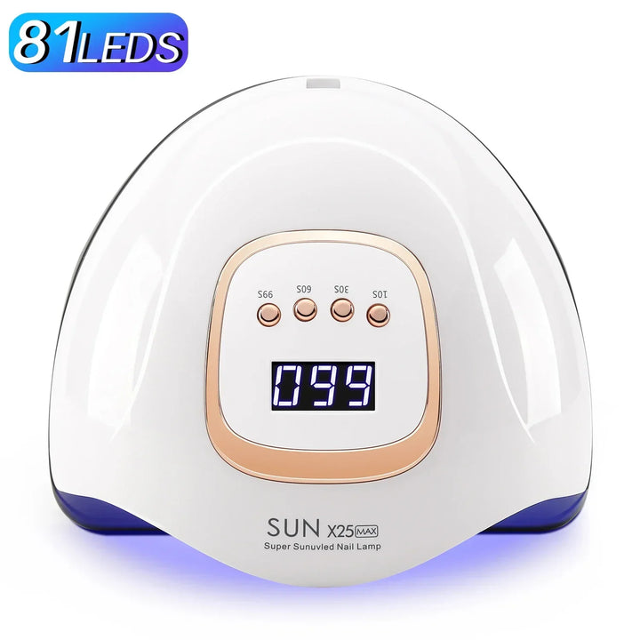 Carvallo-LED Lampa do paznokci NailRadiant Pro 81 | 81 LED-ów | 4 tryby timera | Inteligentny czujnik i technologia bezbólowe | Dla Carvallo i żeli LED