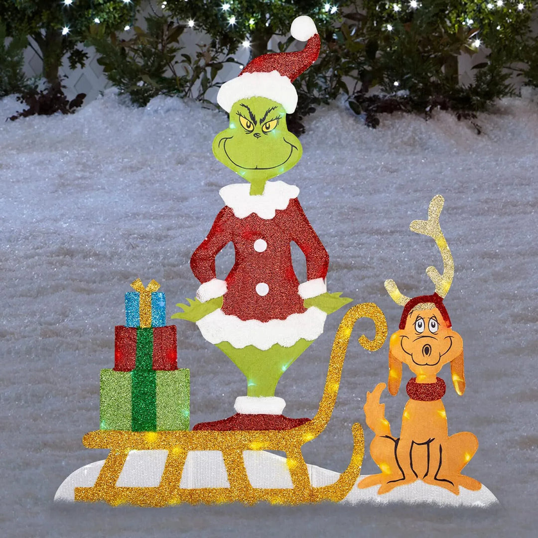 Grinch Dekoracja Świąteczna - Wesołe Oświetlenie Ogrodowe na Święta