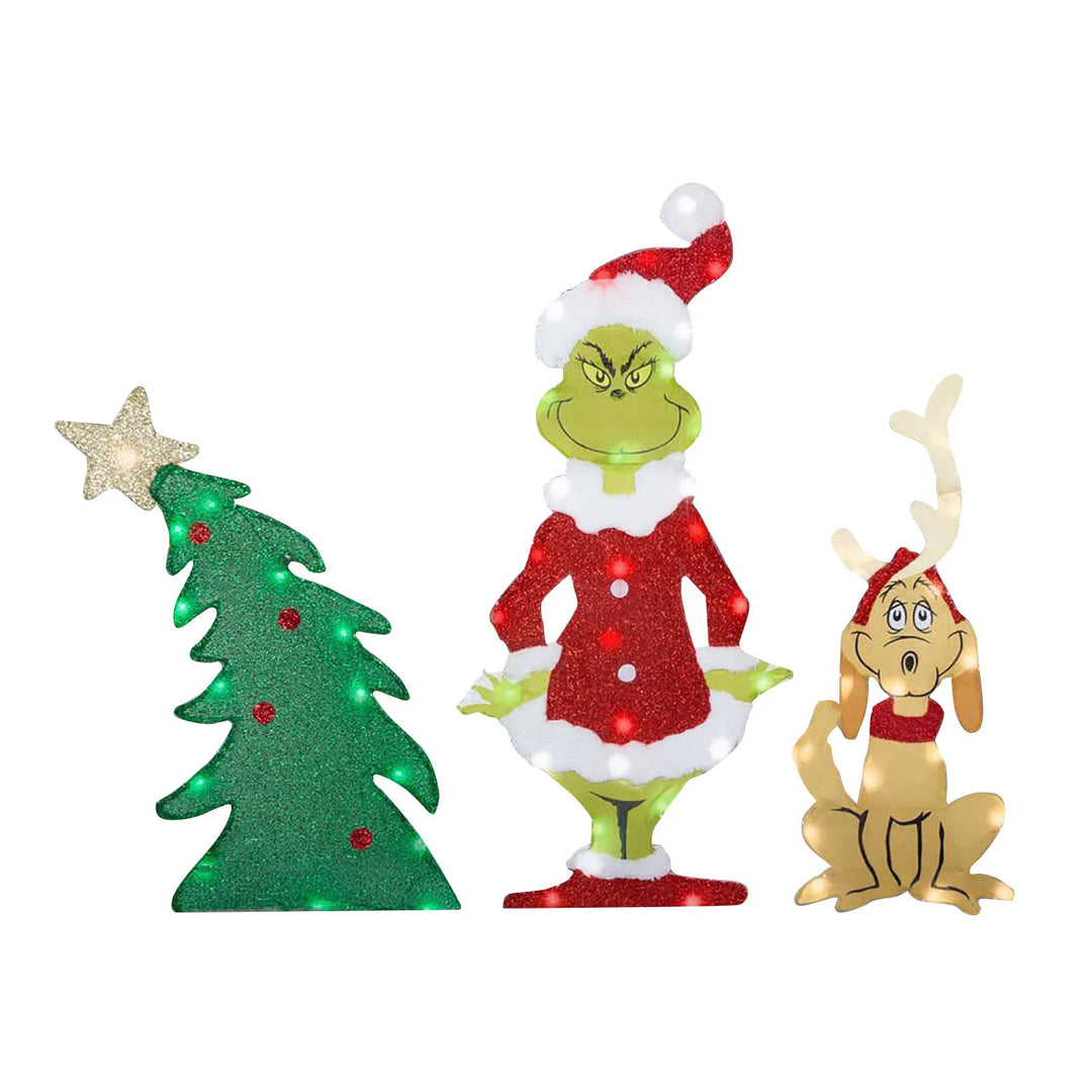Grinch Dekoracja Świąteczna - Wesołe Oświetlenie Ogrodowe na Święta