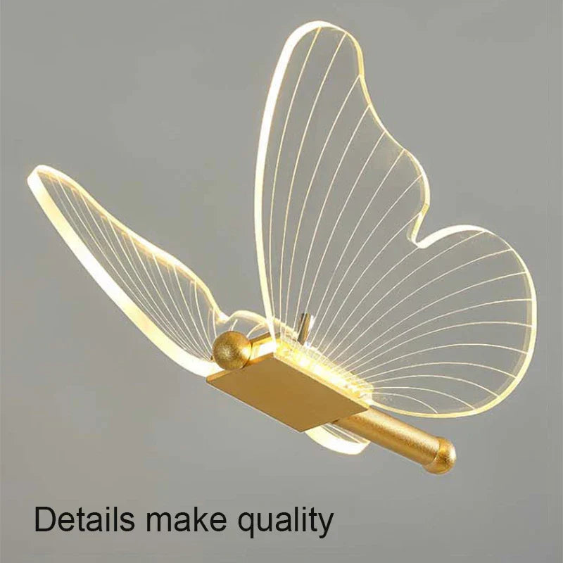 Lampa stołowa Carvallo Lunavia | 3 źródła światła | Motyw motyla | Akryl i złoto | 6 W
