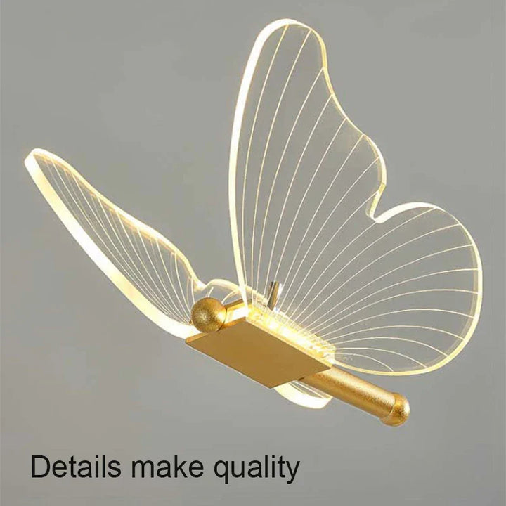 Lampa stołowa Carvallo Lunavia | 3 źródła światła | Motyw motyla | Akryl i złoto | 6 W