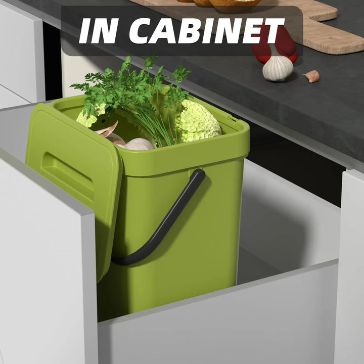 Mini Kosz na Śmieci Carvallo | Z Pokrywą | Wiszący i Montaż na Ścianie | Kompaktowy i Blokujący Zapachy | Do Kuchni, Łazienki i Biura